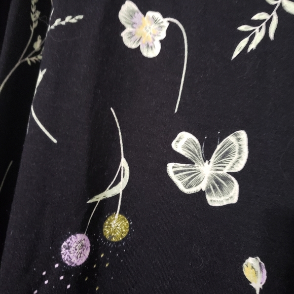 LC Lauren Conrad Black Floral Dress Size L NWT - Picture 2 of 5